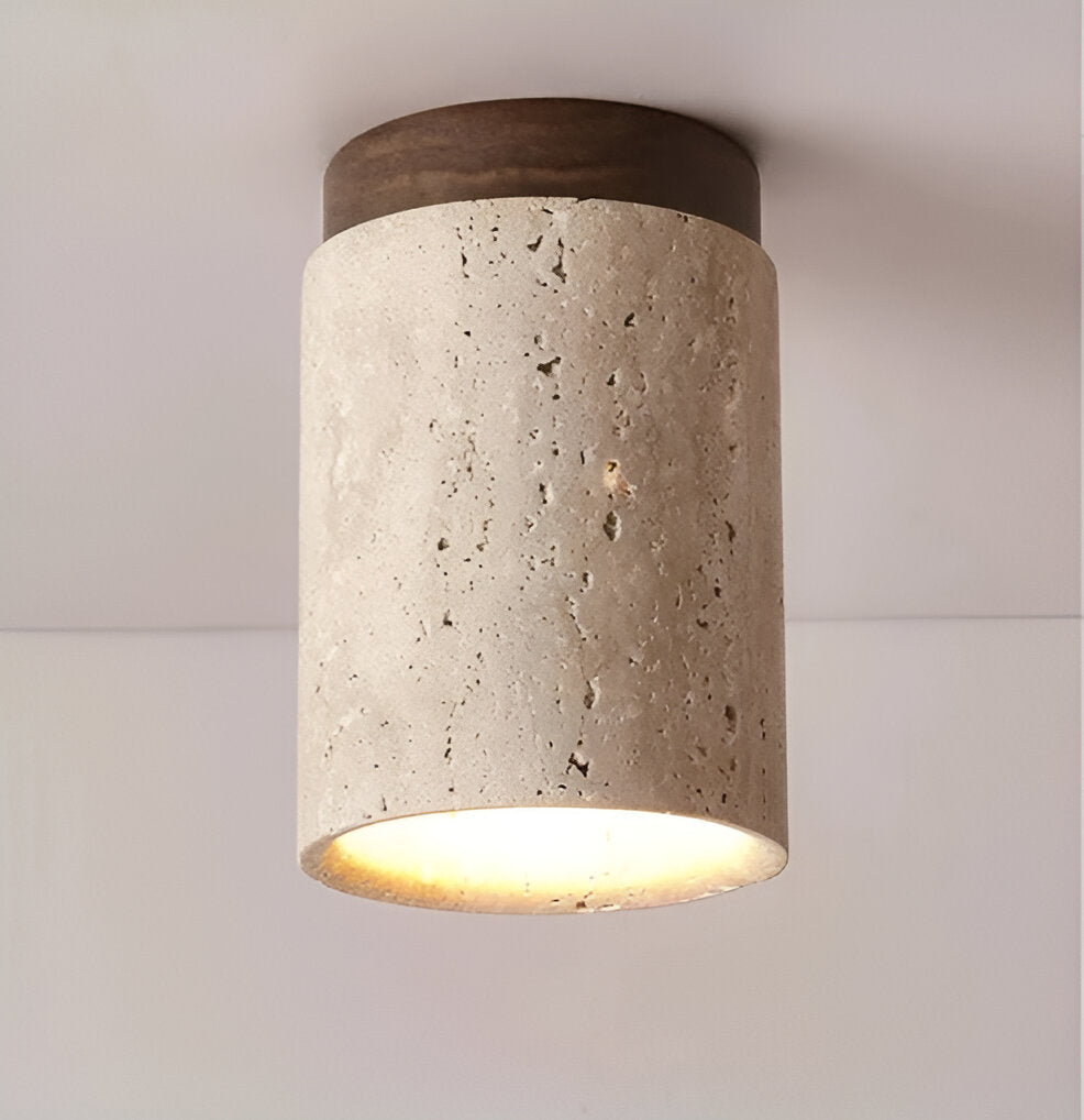 Marble & Wood Flush Mount Spotlight for Elegant Lighting Brown 11 cm x 16 cm (4.3 in x 6.3 in) NaLani
