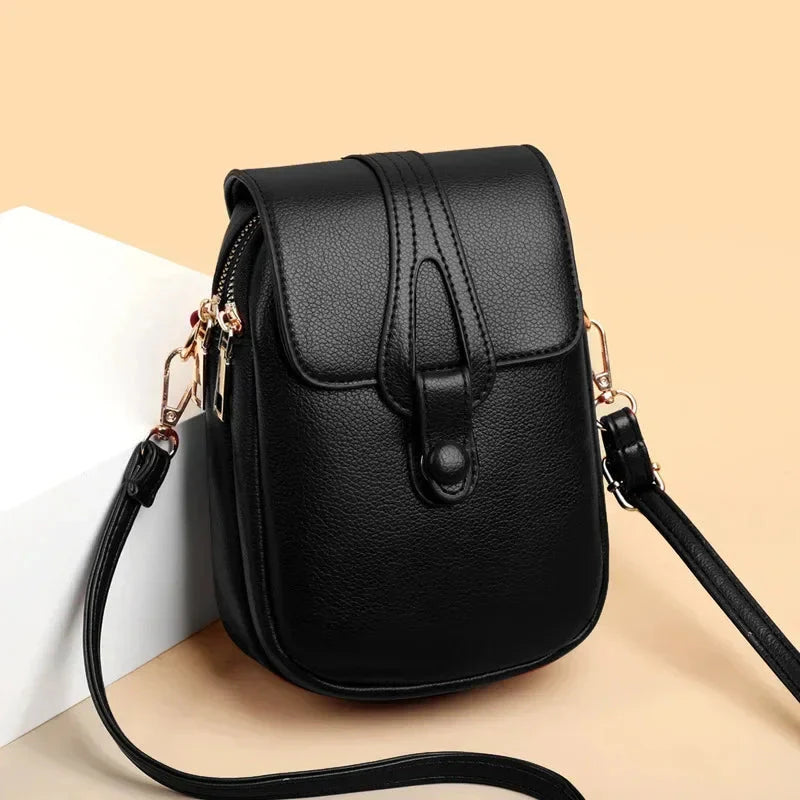 Retro Vegan Leather Small Shoulder Bag For Women Everyday Black NALANI