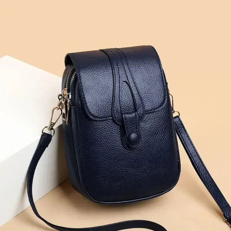 Retro Vegan Leather Small Shoulder Bag For Women Everyday Blue NALANI