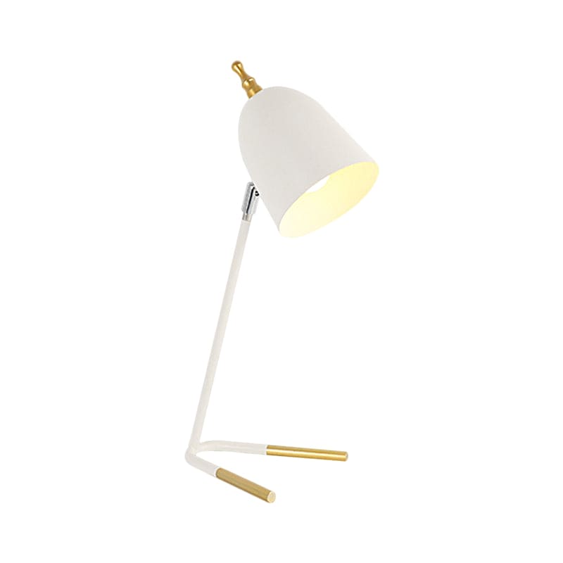 Metal Table Lamp with Dome Shade and V-Shaped Base for Modern Decor NaLani
