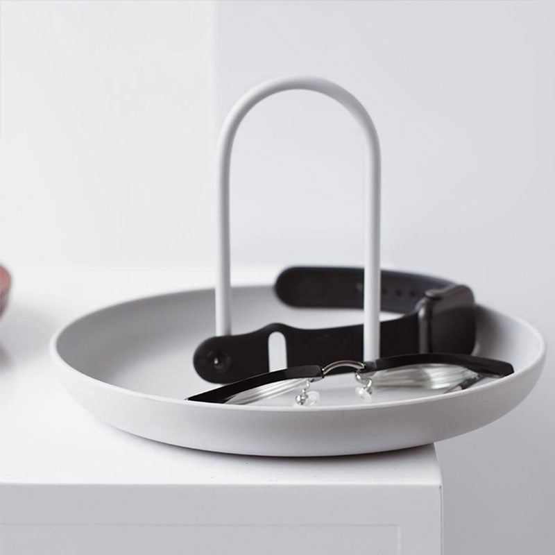 Minimalist Round Decorative Tray for Stylish Home Organization White NaLani