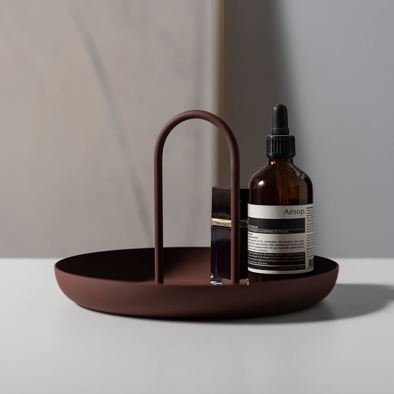 Minimalist Round Decorative Tray for Stylish Home Organization Brown NaLani