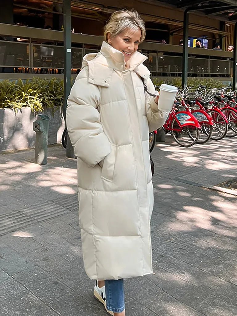 Warm Elegant Long Winter Coat With Hood For Women Chic-Zomer Jassen-NaLani