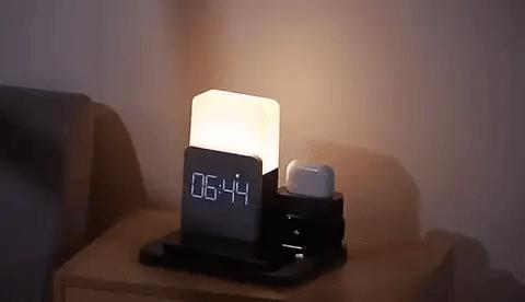 4 In 1 Fast Wireless Charger Station With Alarm Clock And Lamp - Nalani - UK Fashion Clothing and Decor