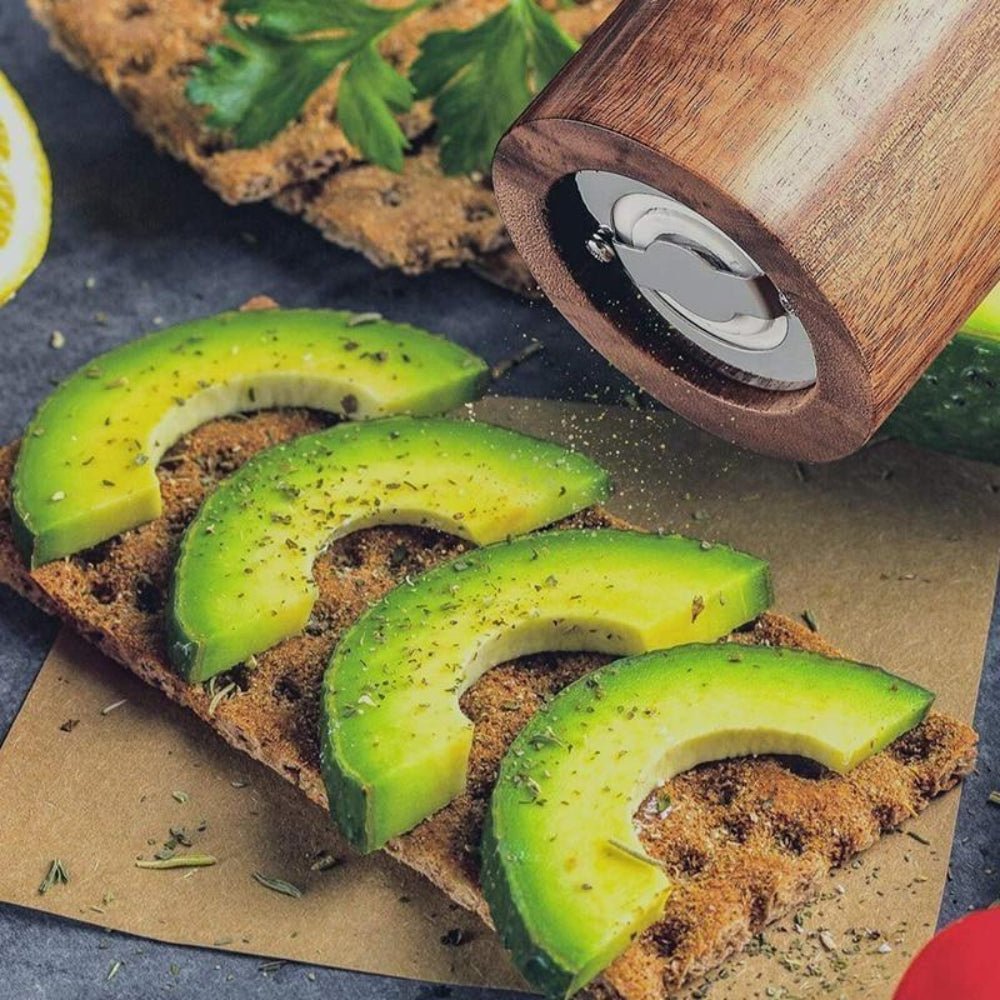 Acacia Wood Salt And Pepper Mills With Ceramic Grinder - Nalani - UK Fashion Clothing and Decor