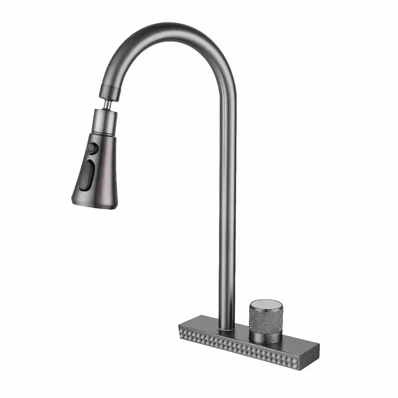 Brushed Nickel Kitchen Faucet With Swivel Spout Deck Mounted - Nalani - UK Fashion Clothing and Decor