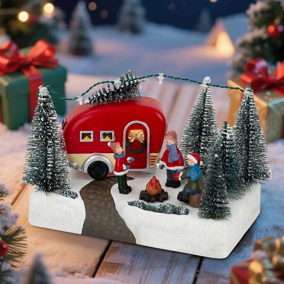 Christmas Camper Scene Led Lighted Village Figurine Holiday Decor - Nalani - UK Fashion Clothing and Decor