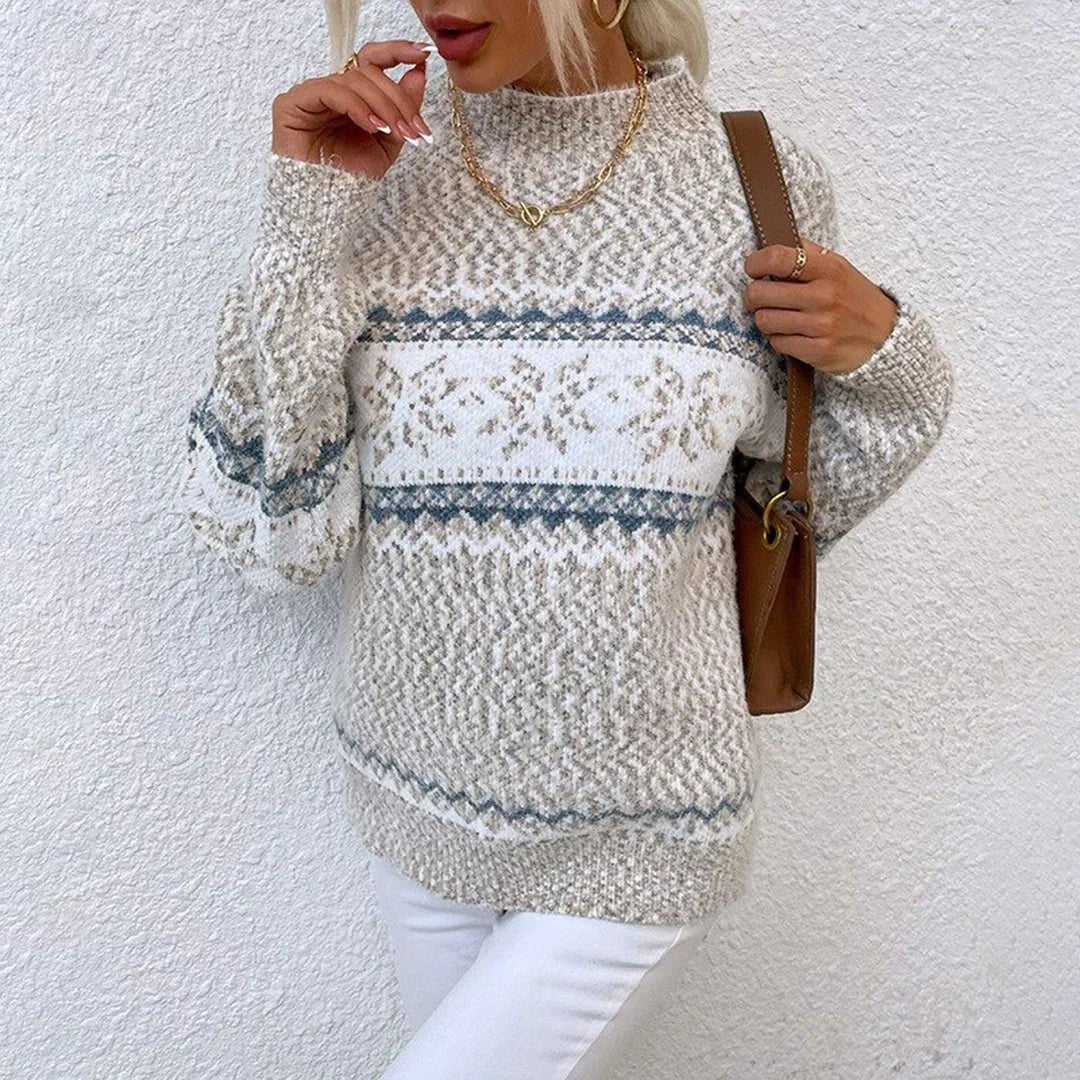 Cozy Neutral Tone Winter Knit Christmas Sweater For Everyday Wear - Nalani - UK Fashion Clothing and Decor
