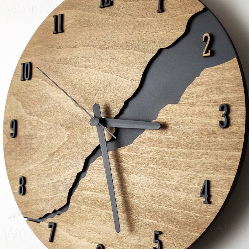 Elegant Wooden Wall Clock For Timeless Home Decor 30 Cm Diameter - Nalani - UK Fashion Clothing and Decor