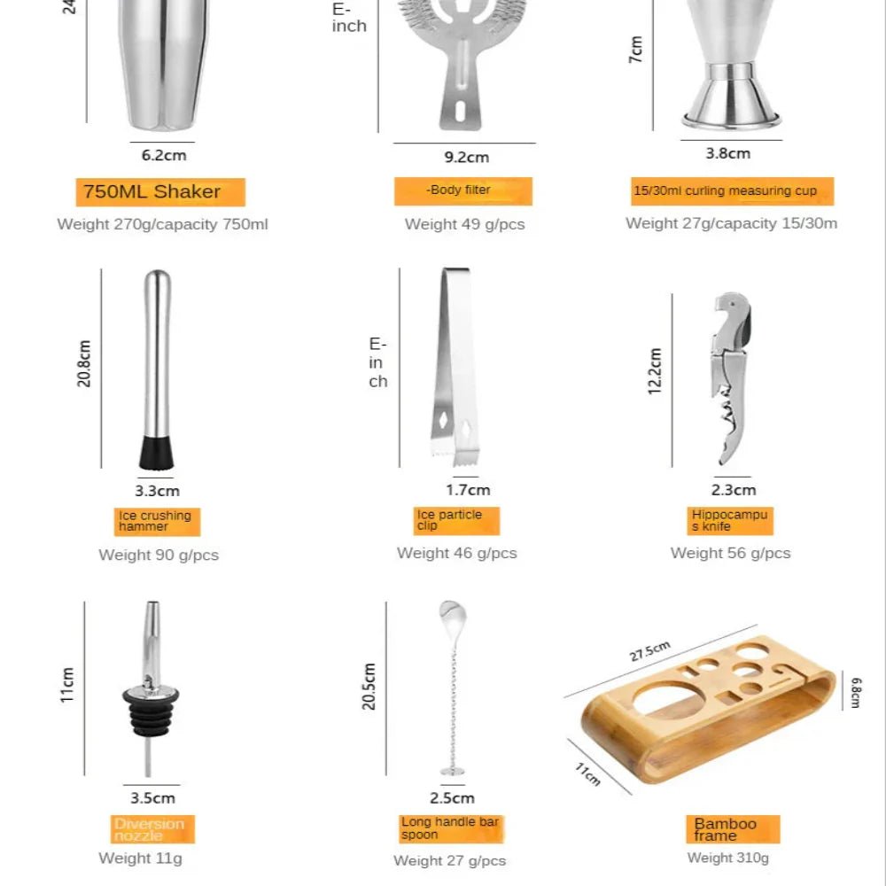 Luxurious Metallic Bar Set Cocktail Kit 10 Piece Home Bar - Nalani - UK Fashion Clothing and Decor