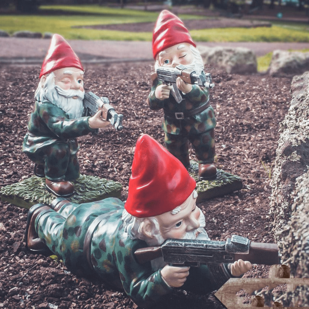 Military Garden Gnome Camouflage Outdoor Decor Resin - Nalani - UK Fashion Clothing and Decor
