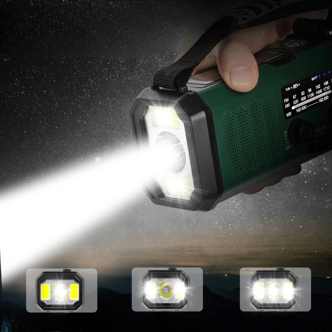 Professional Emergency Radio With Solar Power And Hand Crank Flashlight - Nalani - UK Fashion Clothing and Decor