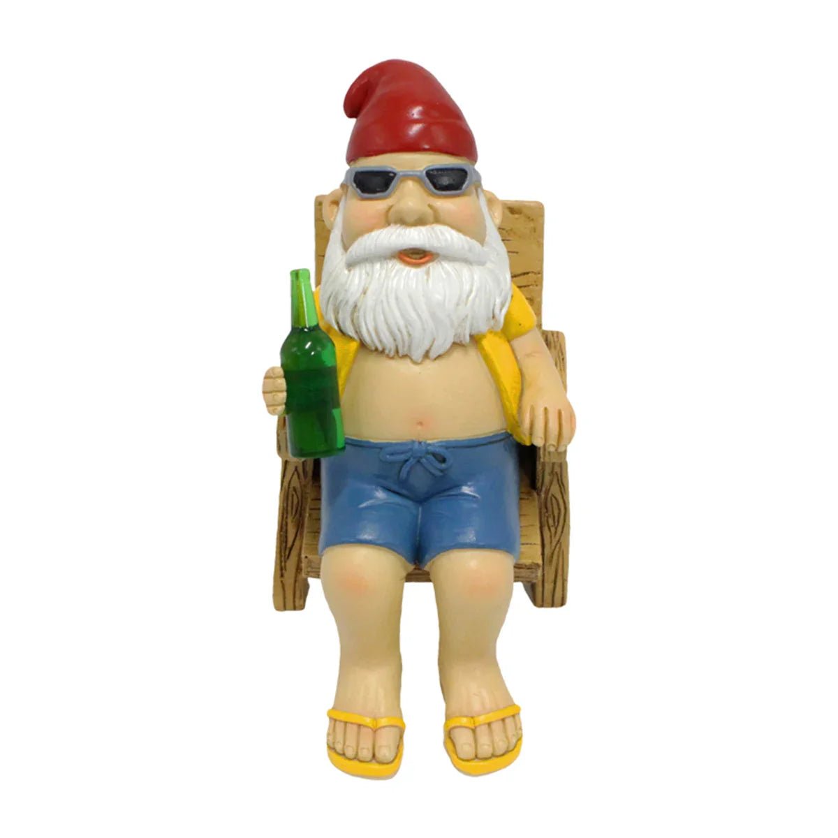 Sunbathing Garden Gnome Statue Resin With Lounge Chair - Nalani - UK Fashion Clothing and Decor