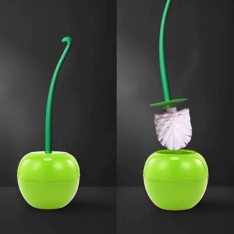 Toilet Brush And Holder Set With Modern Cherry Finish - Nalani - UK Fashion Clothing and Decor
