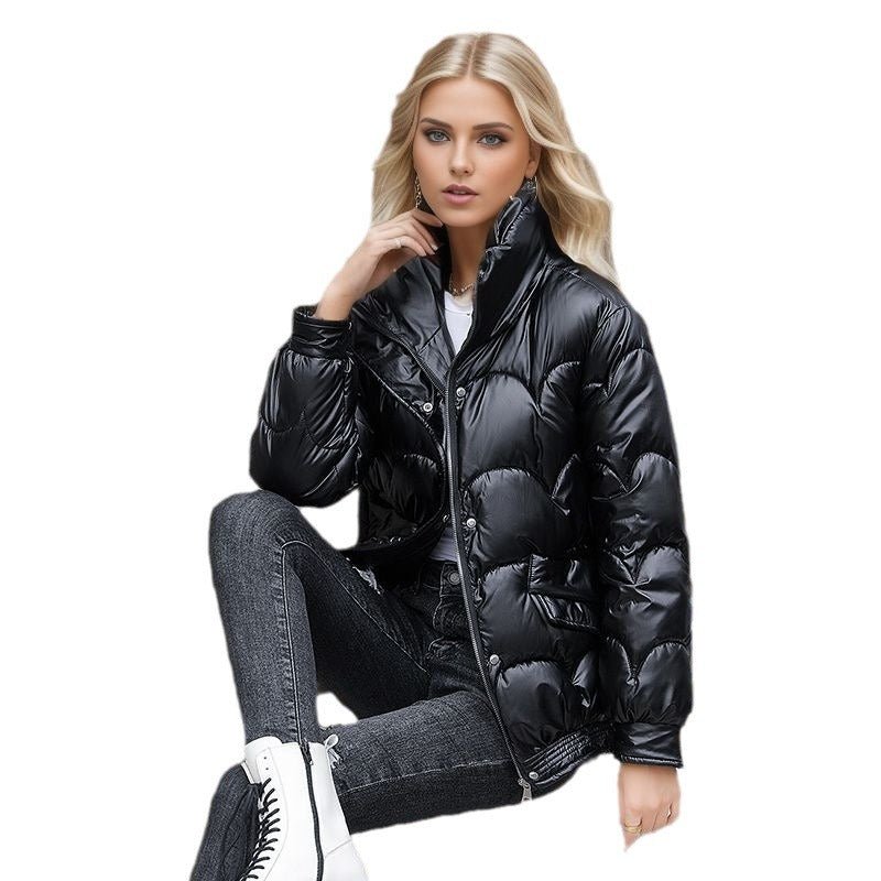 Trendy Short Down Cotton Padded Jacket For Women Warm - Nalani - UK Fashion Clothing and Decor