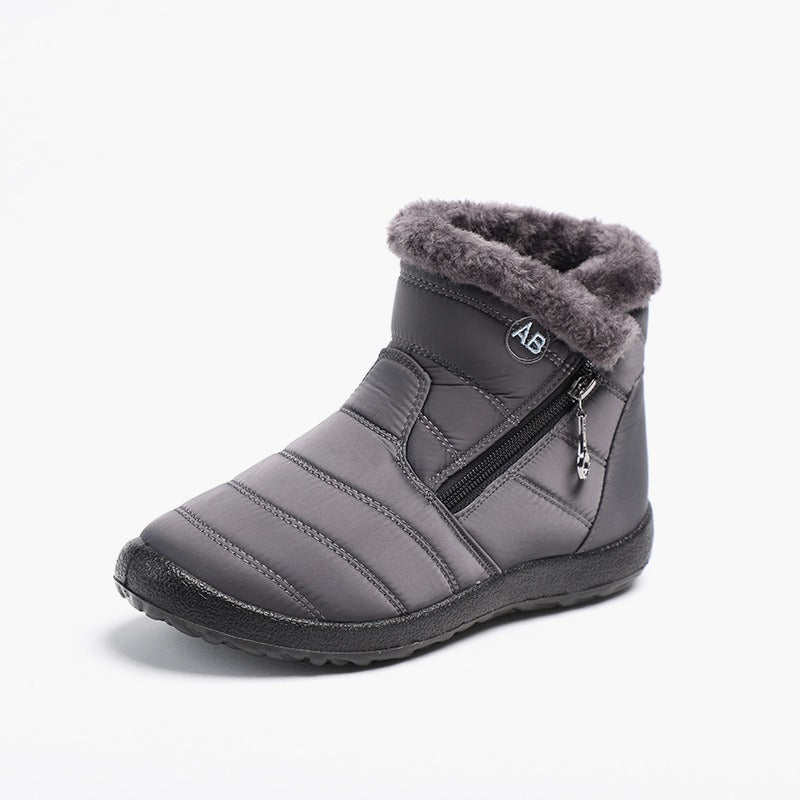 Waterproof Quilted Ankle Boots With Faux Fur Lining And Zipper - Nalani - UK Fashion Clothing and Decor