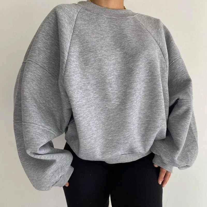 Women's loose round neck long sleeve sweater - Nalani - UK Fashion Clothing and Decor