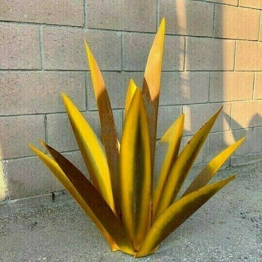 Anti-rust Metal Tequila Agave Plant Yellow Medium-13.8” NALANI