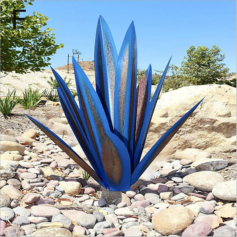 Anti-rust Metal Tequila Agave Plant Royalblue Medium-13.8” NALANI