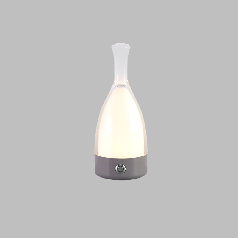 Decorative Rechargeable Wine Bottle Lamp for Relaxing Atmosphere Silver NALANI