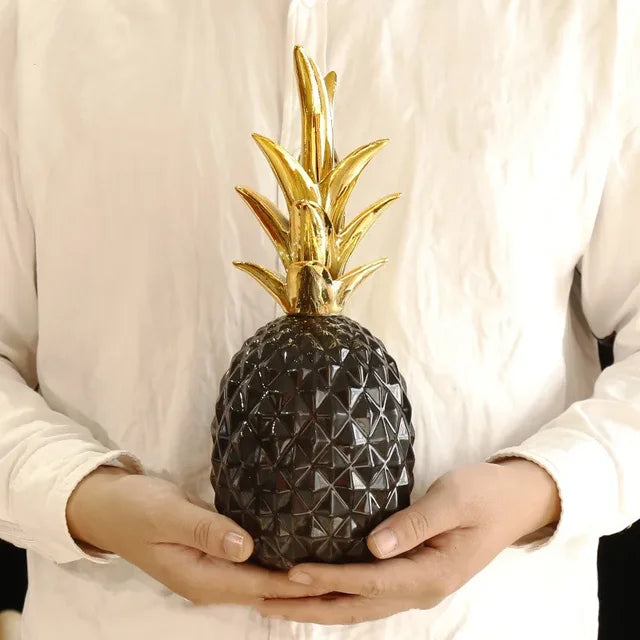 Gold Pineapple Home Decor for Tropical Elegance and Style Black NALANI