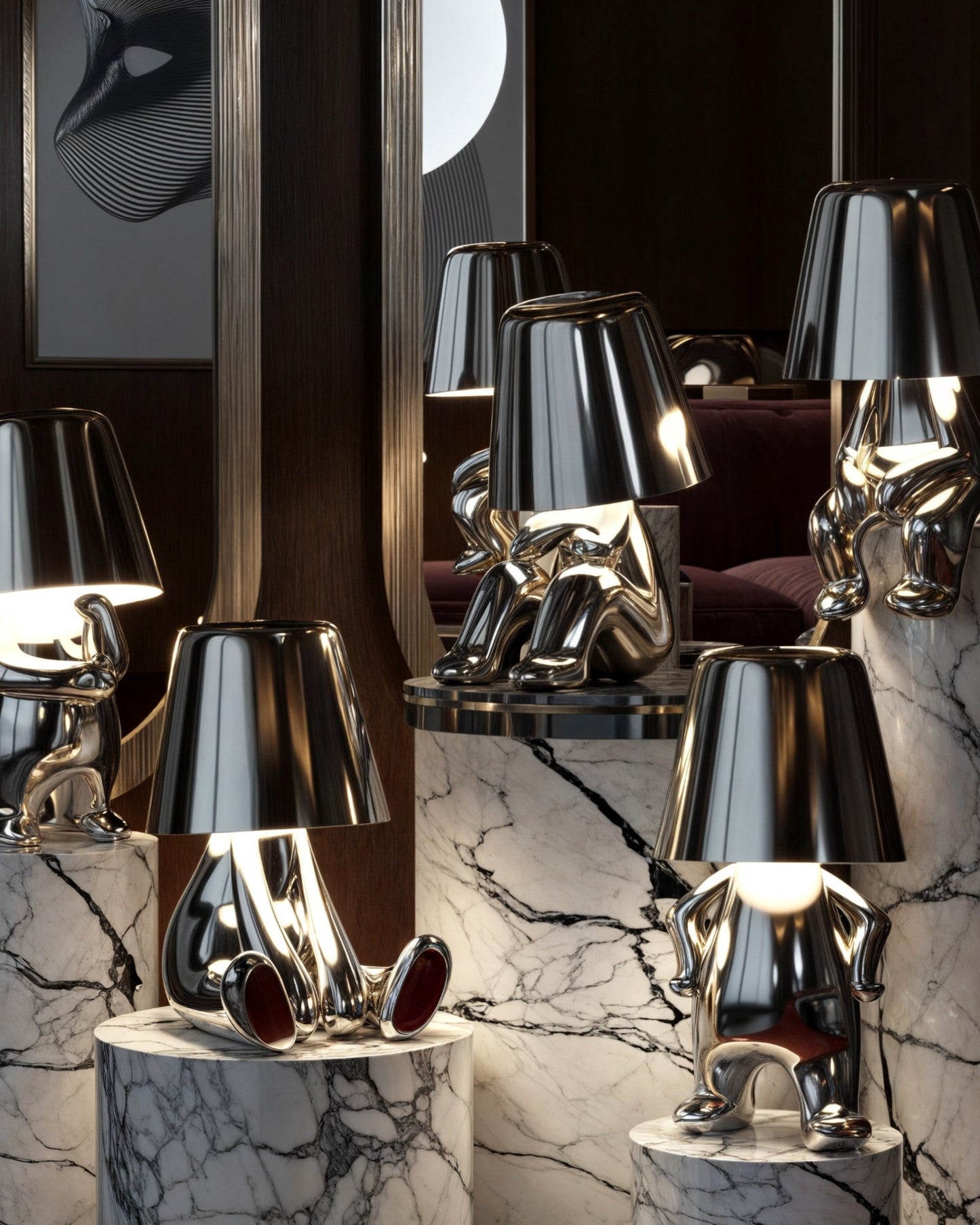 Golden USB rechargeable table lamp with dimmer function 1800mAh NALANI