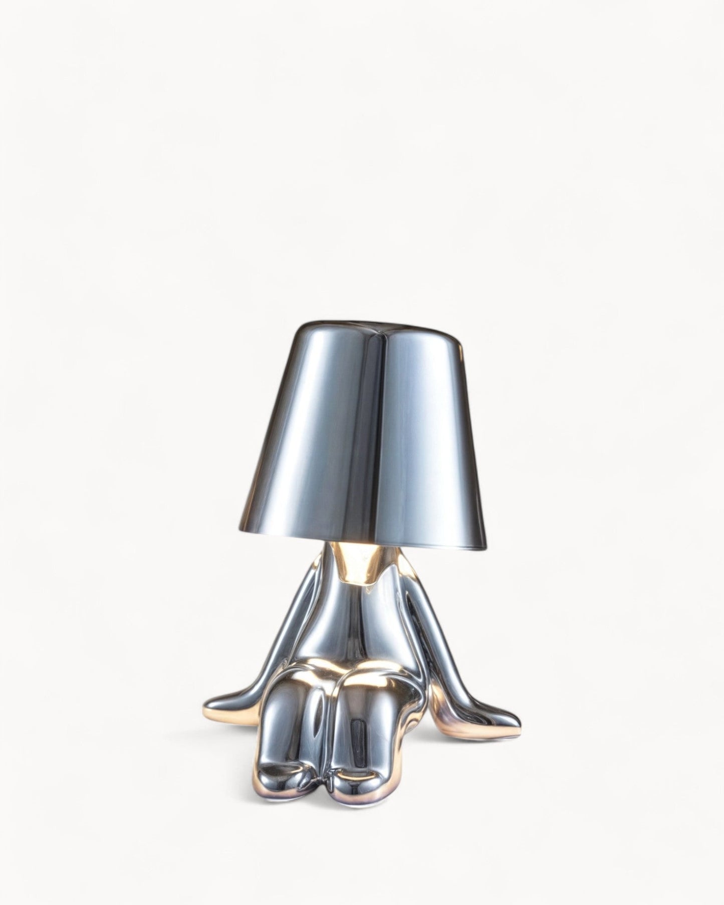 Golden USB rechargeable table lamp with dimmer function 1800mAh Silver NALANI