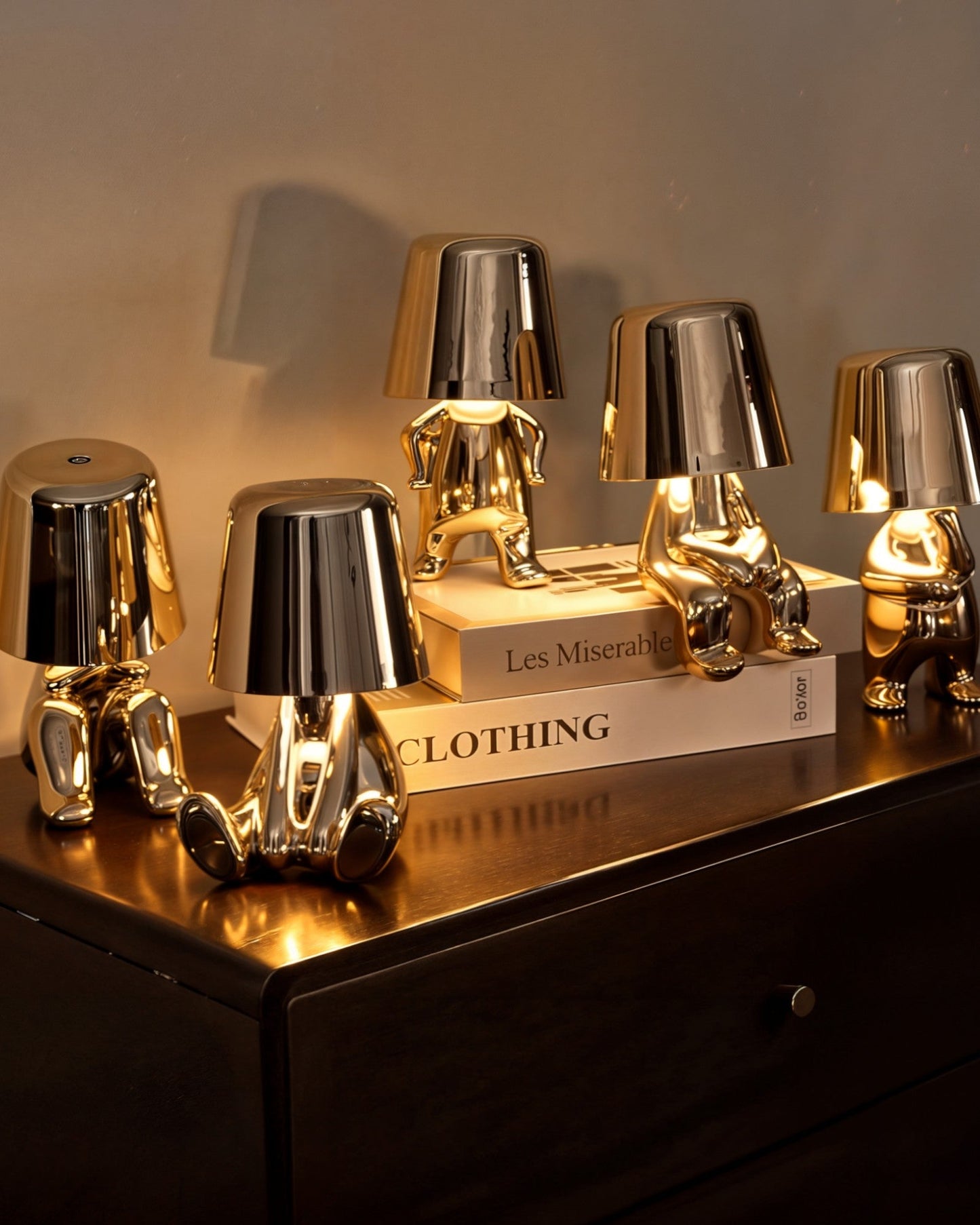 Golden USB rechargeable table lamp with dimmer function 1800mAh NALANI