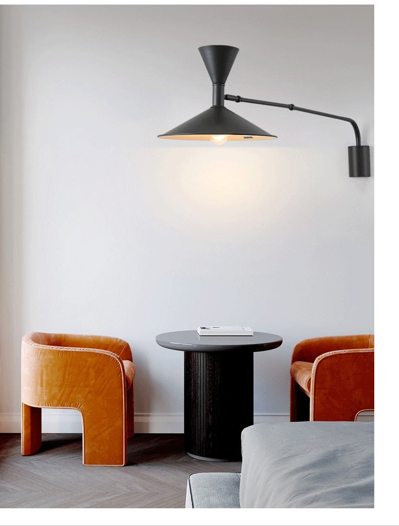 Indoor Swing Arm Wall Lamp For Bedroom And Living Room NALANI