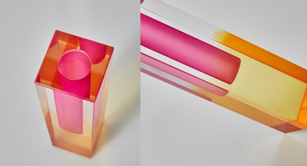 Modern Acrylic Prism Vase and Desk Organizer in Rainbow Colors NALANI