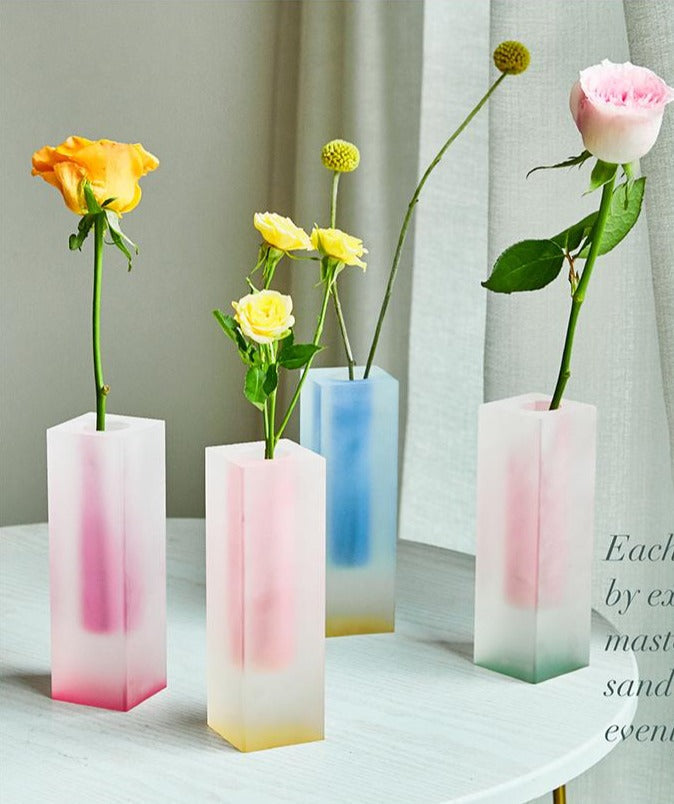 Modern Acrylic Prism Vase and Desk Organizer in Rainbow Colors NALANI