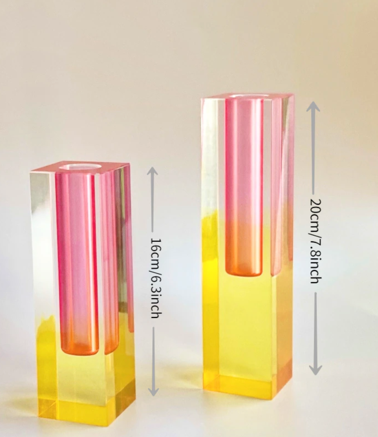 Modern Acrylic Prism Vase and Desk Organizer in Rainbow Colors NALANI