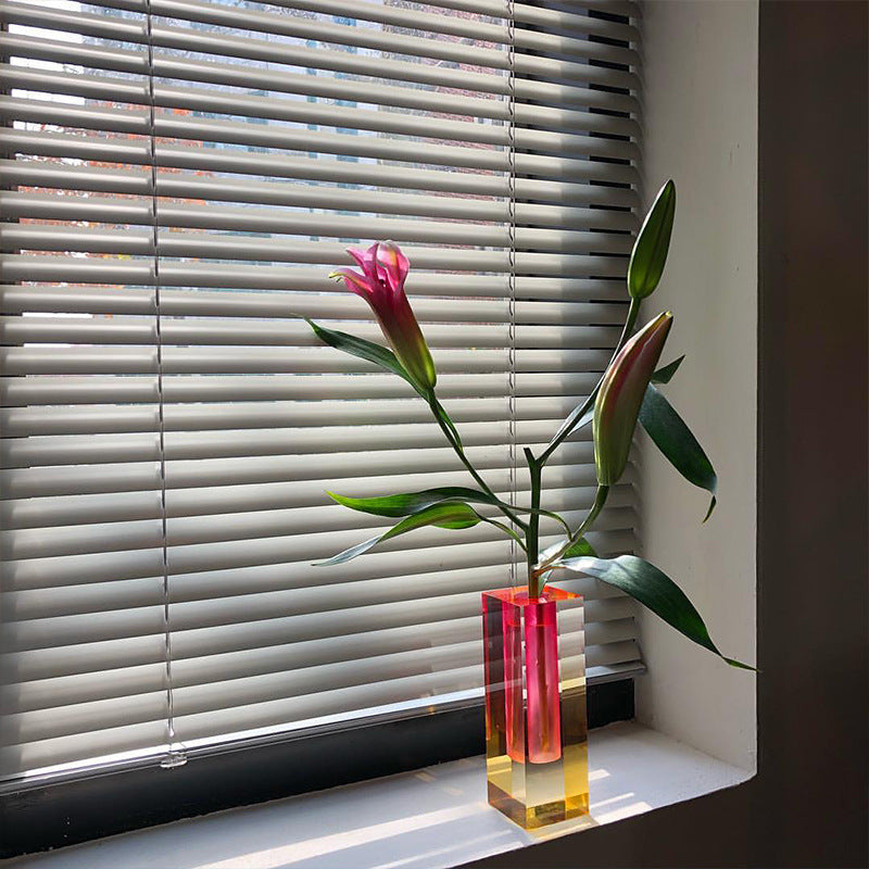 Modern Acrylic Prism Vase and Desk Organizer in Rainbow Colors NALANI
