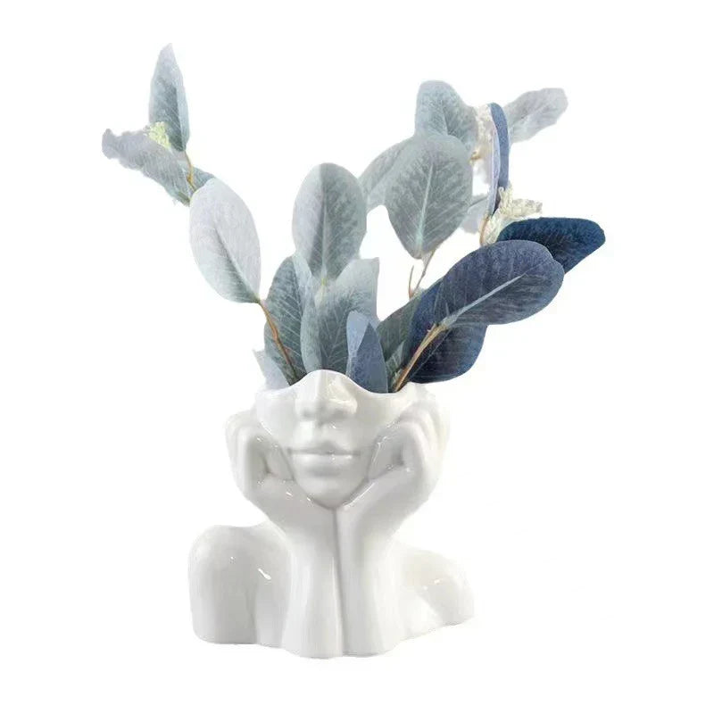 Modern Female Head Vase for Contemporary Home Decor Statement Piece NALANI