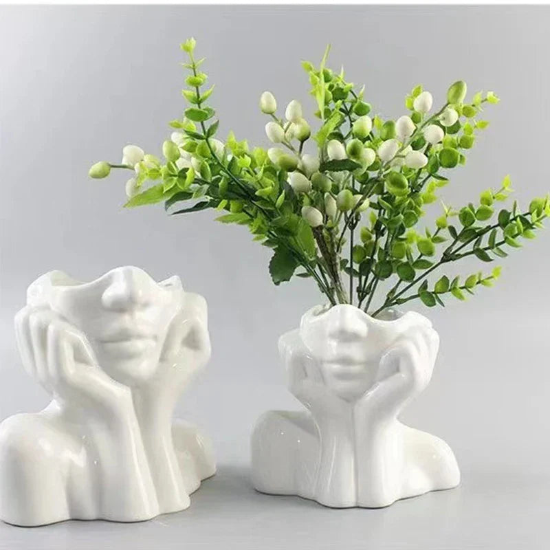 Modern Female Head Vase for Contemporary Home Decor Statement Piece NALANI