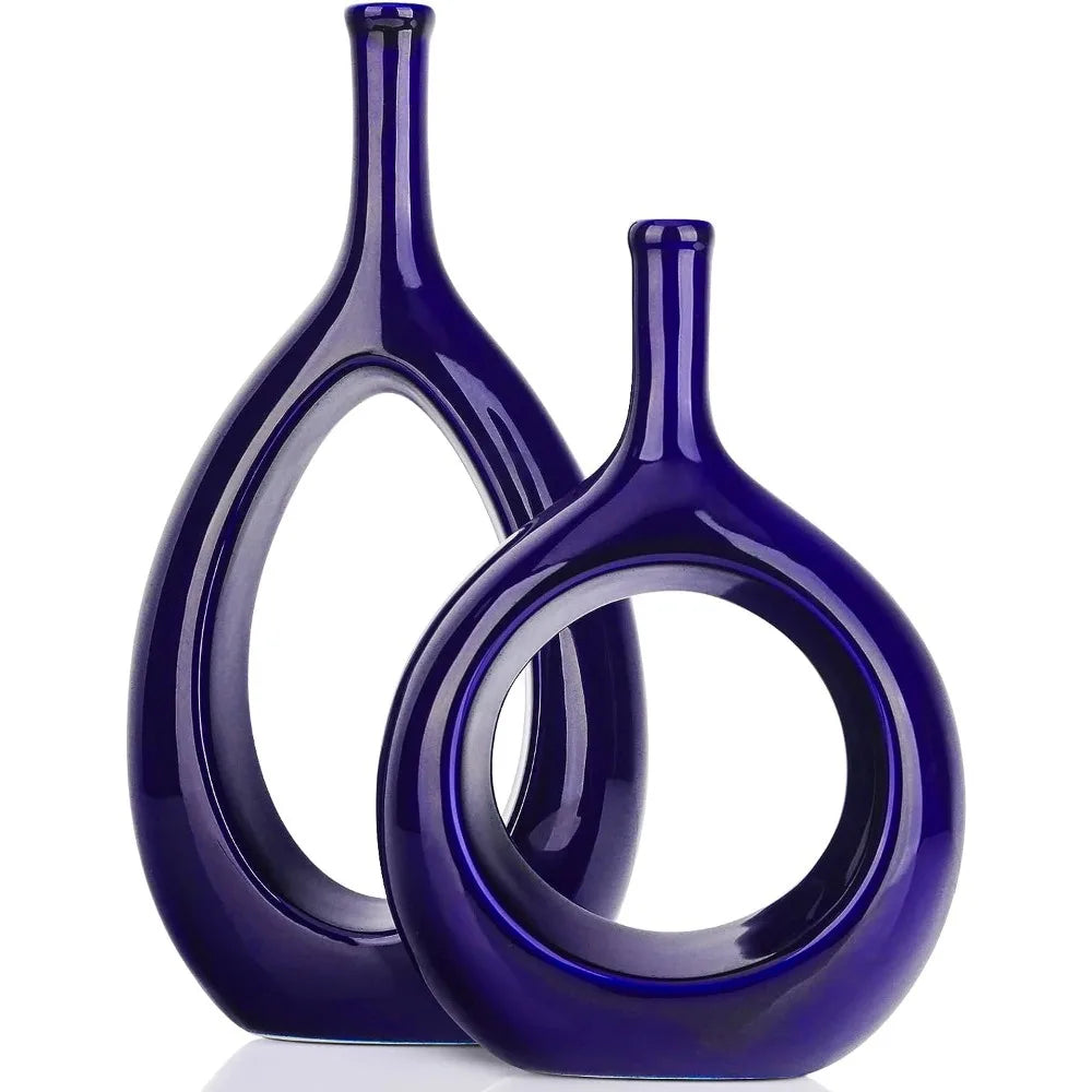 Modern Hollow Ellipse Vase for Stylish Home Decor and Flower Display Type B NALANI