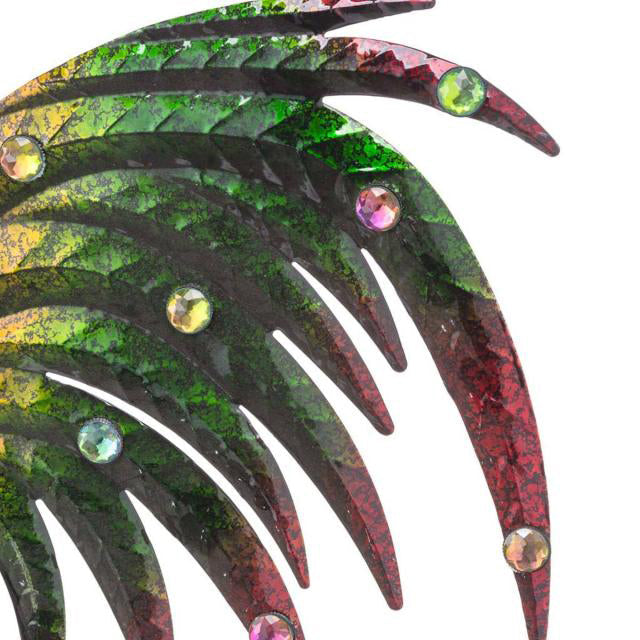 Stunning Iridescent Wind Spinner Rooster Garden Decor NALANI