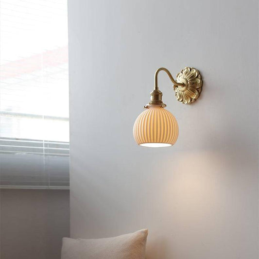 Navetti | Brass And Ceramic Wall Light For Elegant Interiors Veron NaLani