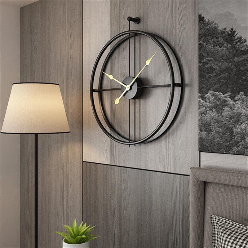 Nuvoro | Black Minimalist Metal Wall Clock Large – Silent & Striking Design NaLani