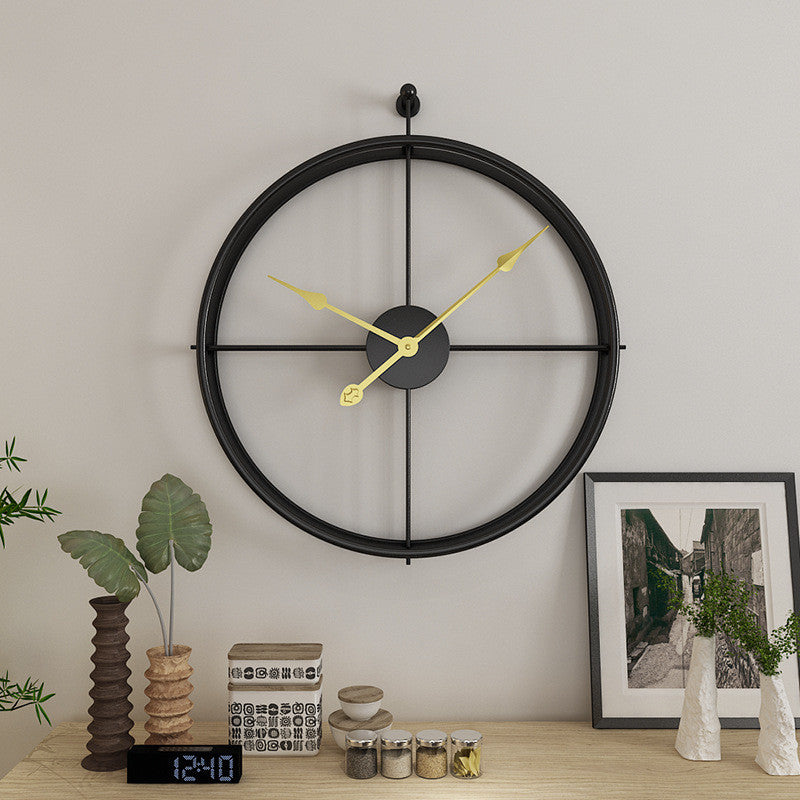 Nuvoro | Black Minimalist Metal Wall Clock Large – Silent & Striking Design NaLani