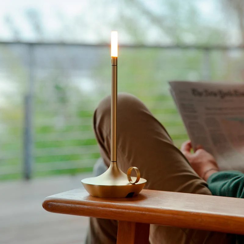Nordic Candlestick Light - Dimmable Rechargeable Home Decor Lamp Gold NALANI