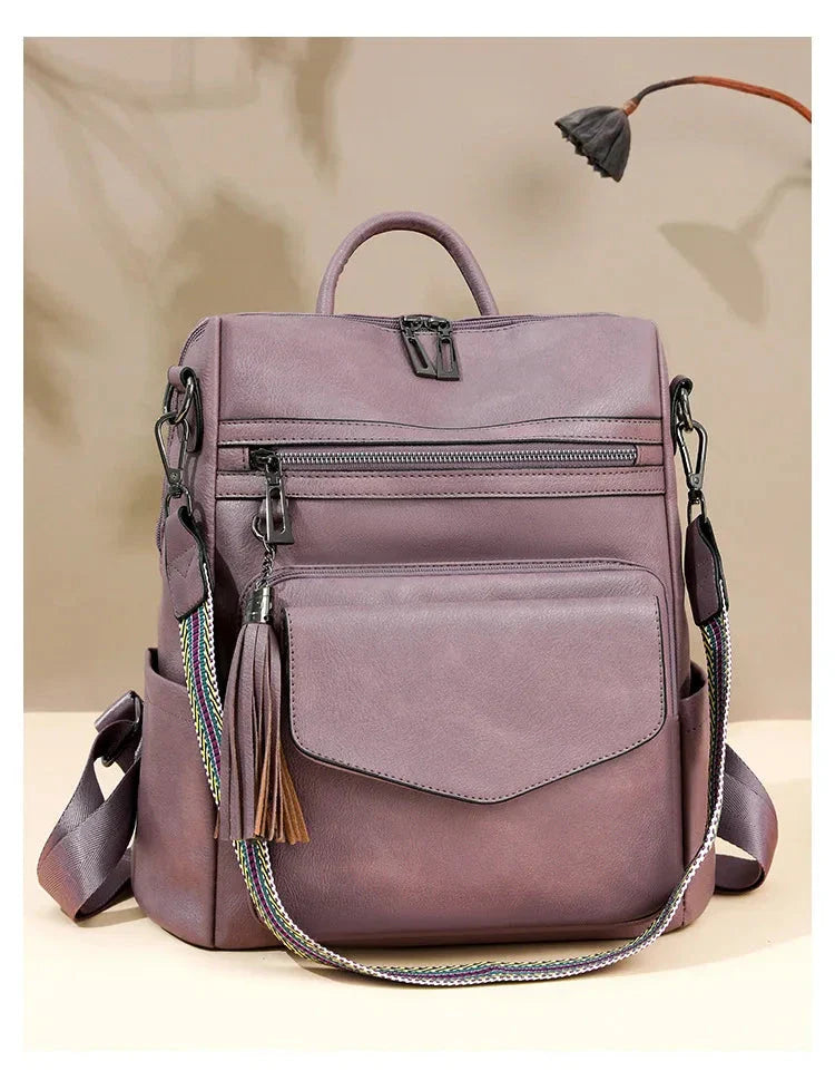 Vegan Leather Womens Backpack With Gift Bag Padded Straps NALANI