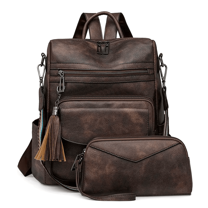 Vegan Leather Womens Backpack With Gift Bag Padded Straps NALANI