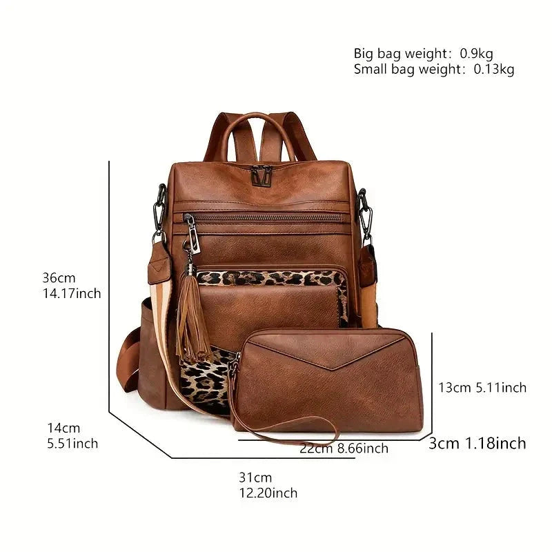 Vegan Leather Womens Backpack With Gift Bag Padded Straps NALANI