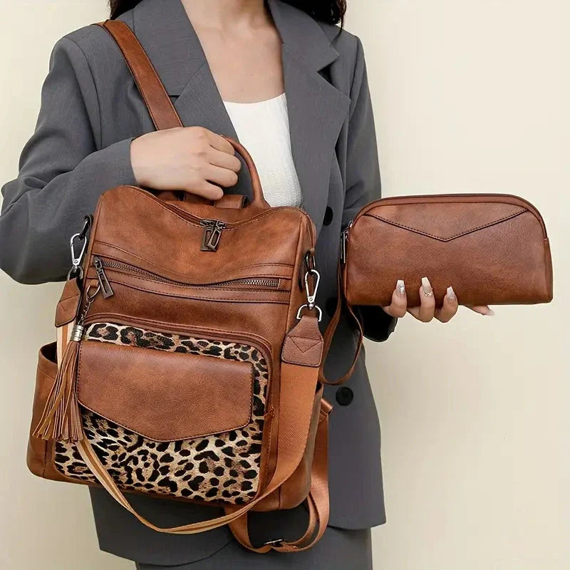 Vegan Leather Womens Backpack With Gift Bag Padded Straps NALANI