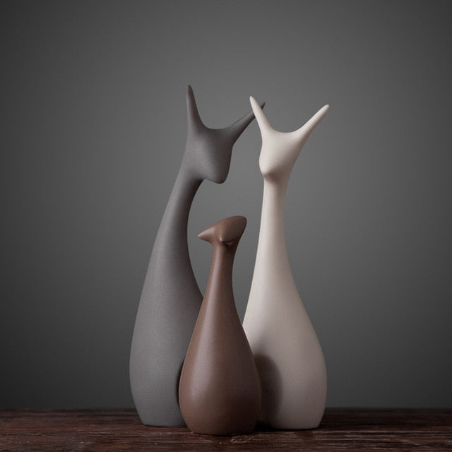 Elegant Ceramic Deer Family Figurines for Home Decor Default Title NaLani