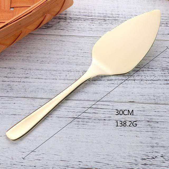 Colorfully Plated Cake Knife for Elegant Desserts Now Pale Gold NALANI