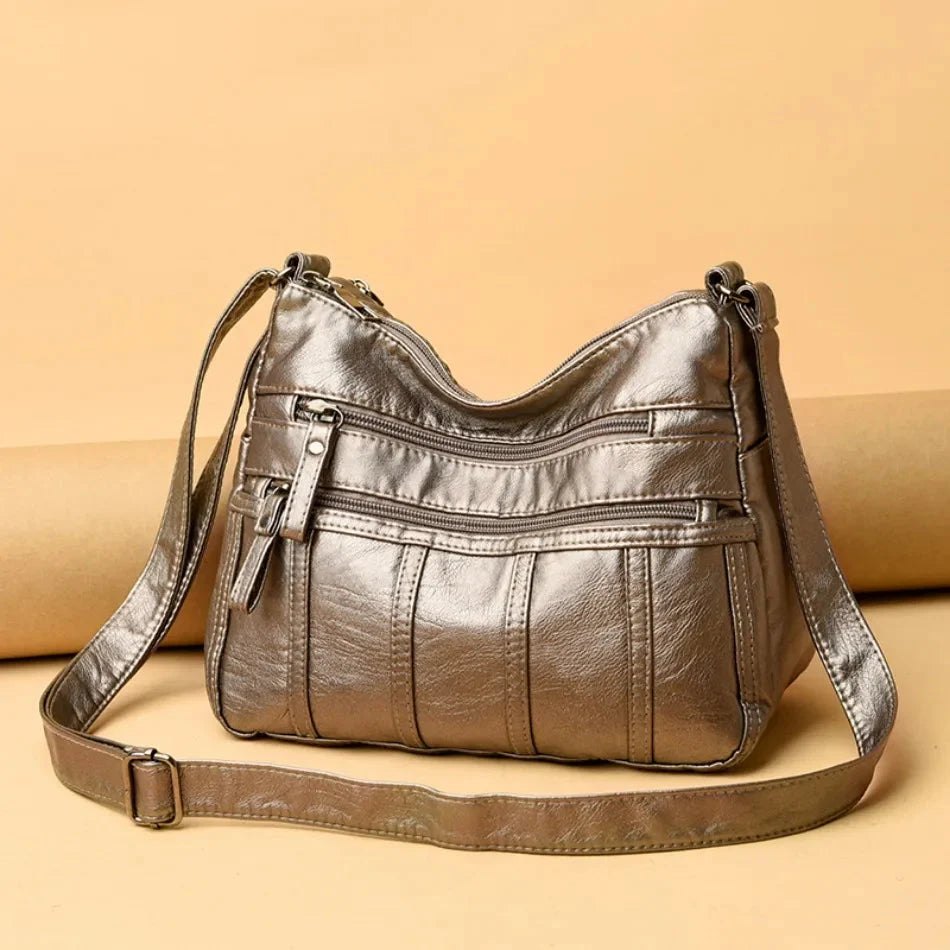 Vegan Leather Crossbody Bag For Everyday Use With Pockets NALANI