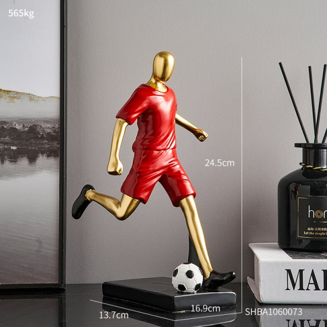 Abstract Football Player Figurine for Unique Home Decor and Artistry Mr. Shoot - Red NALANI