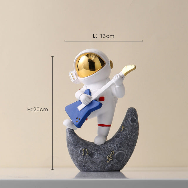 Astronaut Jazz Band Decorative Art Piece for Unique Home Decor Gold - Bass NaLani